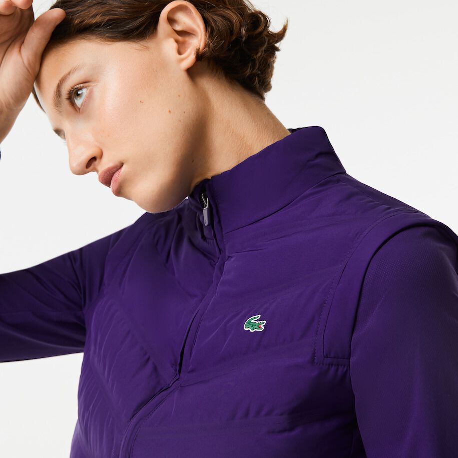 Chaleco de mujer Lacoste en material hidrofugo acolchado